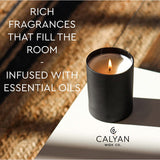 Calyan Wax Soy Wax Candle, Cedar & Tobacco Scented Candle for The Home | Premium Candle with Essential Oils | 10.2 oz 50 Hour Burn Time | Soy Candle in Matte Black Jar | Gift for Men