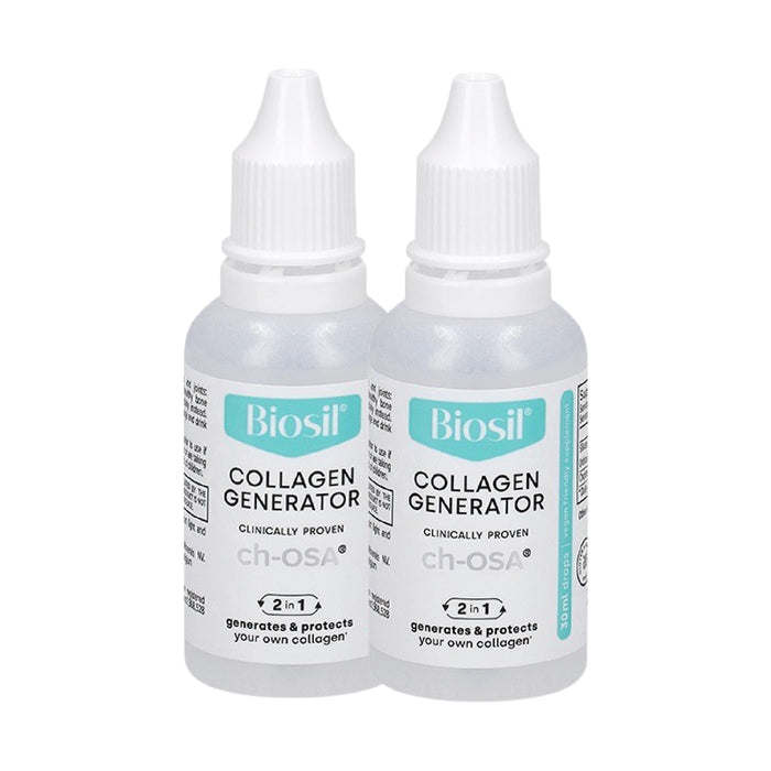 Biosil Drops - 1 fl oz, Pack of 2 - with Patented ch-OSA Complex - Increase Collagen Production for Beautiful Hair, Skin & Nails - GMO Free - 240 Total Servings, 0.28 pounds