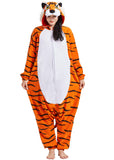 DarkCom Onesie Christmas Pajamas Adult Animal Halloween Costume Cosplay Tiger One Piece Unisex Homewear Polar Fleece Sleepwear Medium