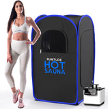 Runitude Portable Sauna Steam Tent | Full Size Home Personal Sauna Box Steam Room | Touchscreen 1000W 2.6 litre Generator | Including 1x Chair, 1x Foot Mat & 1x Protective Floor Mat | Men & Women