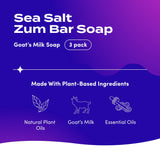 Indigo Wild Zum Bar Goat's Milk Soap - Mother's Day Gift - Sea Salt - 3 oz (3 Pack)