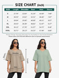 ATHMILE Christmas T Shirts for Women Oversized V Neck Tees Half Sleeve Cozy Comfy Tunic 2024 Y2K Casual Ice Blue