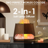 SALKING 2-in-1 Himalayan Salt Lamp Diffuser, Cool Mist Humidifier, Aromatherapy & Himalayan Salt Therapy, 100% Pure Himalayan Salt, Ultrasonic Essential Oil Diffuser with Ambient Glow, 150ml (Dark)