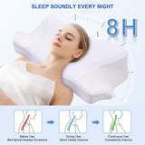 FAIORD Cervical Pillow for Neck Pain Relief, Ergonomic Contoured Orthopedic Pillows for Bed, Neck Support Memory Foam Pillow for Side, Back and Stomach Sleepers with Breathable Cooling Pillowcase