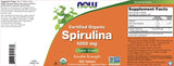 NOW Foods Organic Spirulina 1000mg Tablets - 300 Count - Non-GMO, Super Green Whole Food Supplement - Double Strength 1000 mg - Naturally Occurring Beta-Carotene (VIT A), B-12 and GLA