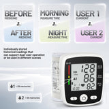 Blood Pressure Monitor Digital BP Monitor Rechargeable BP Machine with 2x99 Readings Memory Large LCD Display Voice Broadcast Portable Carrying Case