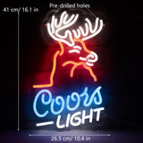 JFLLamp Deer Head Crs Light Neon Signs for Wall Decor Neon Lights for Bedroom Led Signs Suitable for Man Cave Bar Pub Christmas Birthday Party Gift