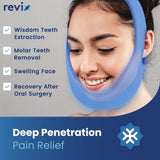 REVIX Face Ice Pack for Wisdom Teeth Recovery, 3D Sewing Ice Pack Head Wrap for TMJ Pain Relief, Jaw Soreness, Dental Caries & Tooth Extraction, Extra Snug Fit with 4 Hot and Cold Packs, Blue