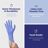 Comfy Package [Case of 1,000 Blue Nitrile Gloves, Disposable Gloves - 4 Mil, Latex & Rubber Free, Non-Sterile Powder Free Gloves - Medium