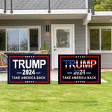 Trump Yard Signs 2024 with H-Stakes, 16" x 12" Double Sided Trump Yard Signs, Trump Take America Back Signs, Placard Voted for Trump Outdoor Lawn Yard Garden Decoration, 2 Pack