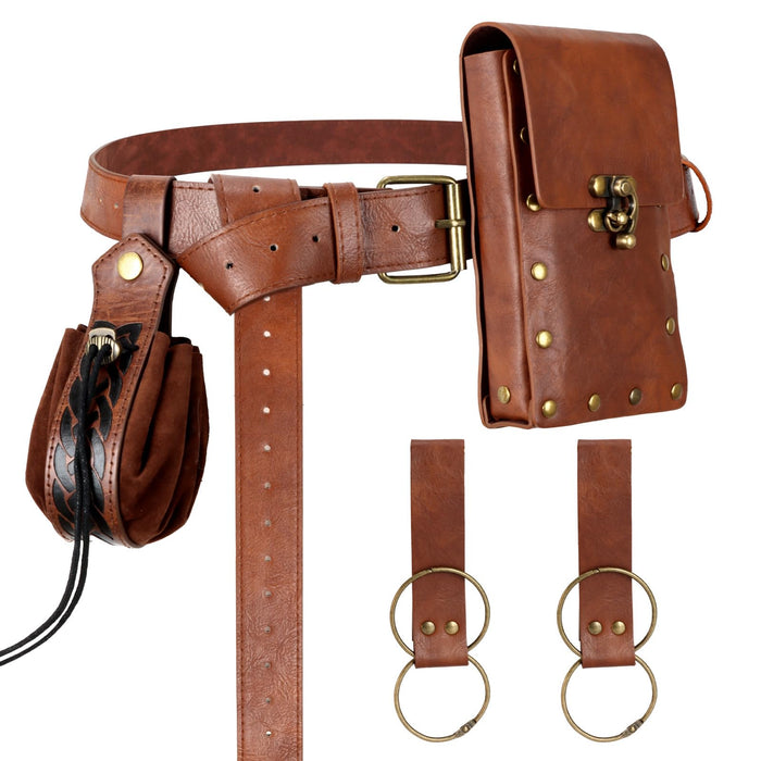 Renaissance Belt Pouch Medieval Pirate Costume Accessories Set for Cosplay