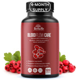 HerbaMe Blood Circulation Supplement, 120 Capsules, Supports Leg Vein, Heart, Vessels and Cardiovascular Health with Niacin, L-Arginine, Ginger, Cayenne Pepper, Hawthorn, Diosmin, Blood Flow Pills