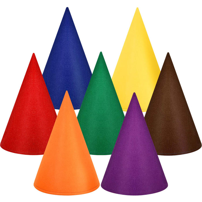 SATINIOR 7 Pcs Gnome Hat Felt Crayon Costume Hat Dwarf Christmas Elf Cone Hats for Halloween Cosplay