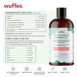Wuffes Wild Alaskan Salmon Oil for Dogs - Natural EPA & DHA Fatty Acids and Omega 3 for Canines, Healthy Skin and Coat, Joint Support, Reduced Allergic Response - 100% Pure Fish Oil for Pets - 16 Oz