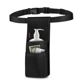 SITHON Professional Massage Bottle Bag for 1 Bottle, Massage Lotion Oil Waist Holder Organizer, Massage Therapist Holster with Adjustable Belt, Multiple Pockets (Bag Only) (Black)