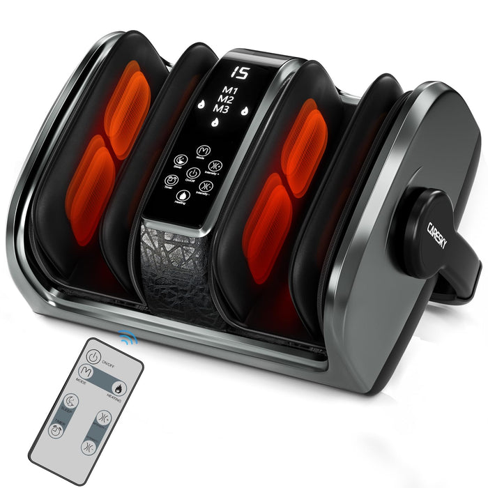 CARESKYpro Shiatsu Foot Massager Machine for Neuropathy and Pain Relief, Upgraded Heat Therapy, 5 Intensity Deep Kneading, Rolling for Calf-Leg-Arm Relaxation, Plantar Fasciitis