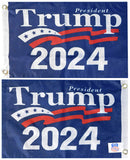 Trade Winds President Trump 2024 Blue Premium Quality Heavy Duty Fade Resistant 12x18 12x18 Double Sided 100D Woven Poly Nylon Boat Flag Banner Grommets, Multi