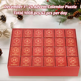 Advent Calendar 2023 Christmas Jigsaw Puzzles, 24 Days Surprise Christmas Countdown Calendars, 24 Boxes 1008 Pieces Puzzles for Kids Adult Countdown to Christmas Gifts, Christmas Gifts Puzzle Home