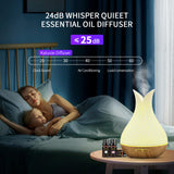 Katusie 500ML Essential Oil Diffuser with 10 Essential Oils Gift Set, Aromatherapy Diffuser Humidifier with 2 Mist Mode 4 Timers＆ 7 Ambient Light Waterless Auto Off for Large Room Home Office