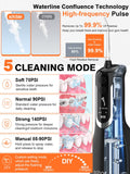 Water Dental Flosser Tools for Teeth Rechargeable Portable Water Flosser Dental Oral Irrigator Cleaning Cordless with Tongue Scraper Travel Bag Waterproof (Digital Black)