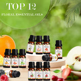 SALKING Fruity Essential Oils Set, 12 x 10ML Diffuser Fragrance Oils Essential Oil Gift Set for Candle & Soap Making - Cranberry, Mango, Lime, Sweet Orange, Peach, Grapefruit, Pineapple,Strawberry