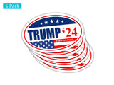 5-Pack Trump 2024 American Flag Oval Magnet MAGA TO602