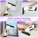 Window Vacuum Squeegee Cordless, Window Vac with Detachable Water Tank and Strong Suction, Electric Window Cleaning Tool for Shower Wall, Mirror, Glass, Car Windshield, Countertop, Tiles