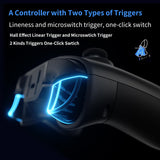 FLYDIGI Vader 3 Pro PC Controller Hall & Micro Changable Triggers Hall Joystick Stereo Vibration 6 Macros Buttons 800mAh Gyro Mapping RGB Light Multi-Platform Controller for PC/NS/TV/Android/Laptop