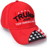 Donald Trump 2024 Hat Trump Merchandise Take America Back with USA Flag Embroidered Adjustable Baseball Cap for Women Men Kid