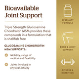 Solgar Triple Strength Glucosamine Chondroitin MSM, 60 Tablets - Promotes Healthy Joints, Supports Comfortable Movement - Shellfish Free - Gluten Free, Dairy Free - 30 Servings