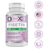 GENEX Fisetin 100mg/Serving (60 Capsules) | Antioxidant That Supports Healthy Aging and Brain Wellness - Non-GMO, Gluten Free, Vegetarian - 2 Month Supply