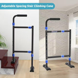 Aluminum Stair Climbing Assist Cane, Stair Walker for Elderly with Sore Knees, Stair Cane with Widened Base, Adjustable Height and Easy Installation, Suitable for Steps with Varying Heights and Widths