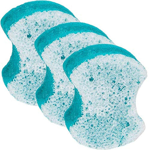 Spongables Pedi Scrub Foot Exfoliating 20+ Wash Sponge, Ocean Breeze, 3 Count
