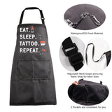 Tattoo Apron Tattoo Artist Gift Funny Eat Sleep Tattoo Repeat Tattooing Apron Tattoo Gift for Tattoo Lover Tattoo Master Gift (Tattoo Artist apron-black)