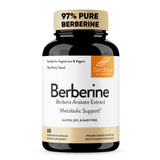 Sandhu's Berberine HCL Supplement 500mg per capsule with 97% Pure Berberis Aristata Extract| 60 count| Supports Weight Management & Healthy Energy levels| Made in USA, Vegetarian, Non-GMO, Gluten Free