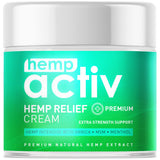 HEMPACTIV Hemp Cream, Use on Muscles, Neck and Shoulders, Infused with Hemp, Menthol, MSM & Arnica, 4 Fl Oz