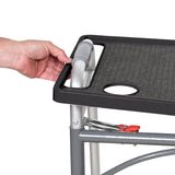 Support Plus Walker Tray Table - Mobility Table Tray for Walker, Non Slip Walker Tray Mat, Walker Accessories Mat, Cup Holder for Walker (21"x16") - Black