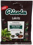 Ricola Licorice/ Lakritz Sugarfree Swiss herbal Bonbon (3 Bags each 75g) - fresh from Germany