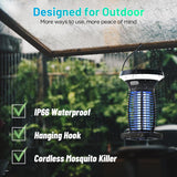 Jinyeda Solar Bug Zapper, 3500V Mosquito Zapper for Outdoor Indoor, USB Rechargeable Night Bug Lights Fly Zapper, IP66 Waterproof Electric Mosquito Killer Lamp for Home, Backyard, Patio, Camping