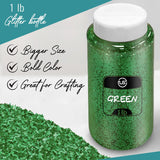 Christmas Glitter - 4 Count Bulk Glitter - 1 LB EA Glitter for Crafts, Glitter for Resin, Fine Glitter for Scrapbooking and Christmas Décor - Christmas Confetti Pack - Green, Red, Clear, Gold Glitter