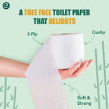 ECO SOUL Bamboo Toilet Paper 3 Ply 24 Mega Rolls = 48 Regular Rolls | Eco Friendly Septic Safe Organic Bath Tissues Sustainable Toilet Paper Compostable - FSC Certified