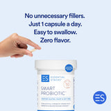 Essential Stacks Smart Probiotic - 50 Billion CFUs, 11 Probiotic Strains, 2 Prebiotics, Delayed Release Capsules - A Daily Probiotic Prebiotic For Women & Men (30 Capsules)