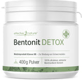 EFFECTIVE NATURE - Bentonite Detox - 400 g - Certified Medical Device for Binding Heavy Metals in the Body - 100% Ultra Fine - Made in Germany - No Unwanted Additives