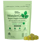 Plant People WonderGreens Veggie Gummies Super Greens with Probiotics Multivitamin Support Gummy for Wellbeing, Energy, Immune and Gut Health, Green Apple Flavor (60 Count)