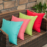 MIULEE Pack of 2 Decorative Outdoor Waterproof Pillow Covers Square Garden Christmas Cushion Sham Throw Pillowcase Shell for Spring Patio Tent Couch 18x18 Inch Red