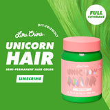 Lime Crime Full Coverage Unicorn Hair Dye, Lime Crime - Damage-Free Semi-Permanent Hair Color Conditions & Moisturizes - Temporary Hair Tint Kit Has A Sugary Citrus Vanilla Scent - Vegan