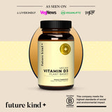 Future Kind Vegan Vitamin D3 (30 Softgels in Glass Bottle) - 2500 IU Plant-Based Vitamin D Supplements for Cell and Immune Support - Sugar-Free, Lichen-Based Vitamin D Supplements for Women & Men