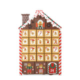 PIONEER-EFFORT Christmas Wooden Advent Calendar Gingerbread House with Drawers and LED to Fill Candy and Small Surprise for Kids and Adults - Holiday Decoration 10.31 x 2.17 x 17.72 inches