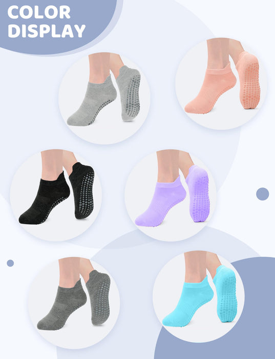 Pilates Grip Socks for Women Men Size 9-11 Yoga Socks Accessories Non Slip Grippy Socks Soccer Womens Hospital Barre Black Barefoot Socks Grippers Postpartum Essentials Non Skid Socks Elderly Gift 3BS