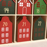 PIONEER-EFFORT Christmas Wooden Advent Calendar With 24 PCS Calendar Houses To Fill Small Gifts Christmas Tabletop Decoration